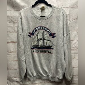 Vintage 90's Attraction‎ Sweatshirt Pullover Lunenburg Nova Scotia Gray Mens XL